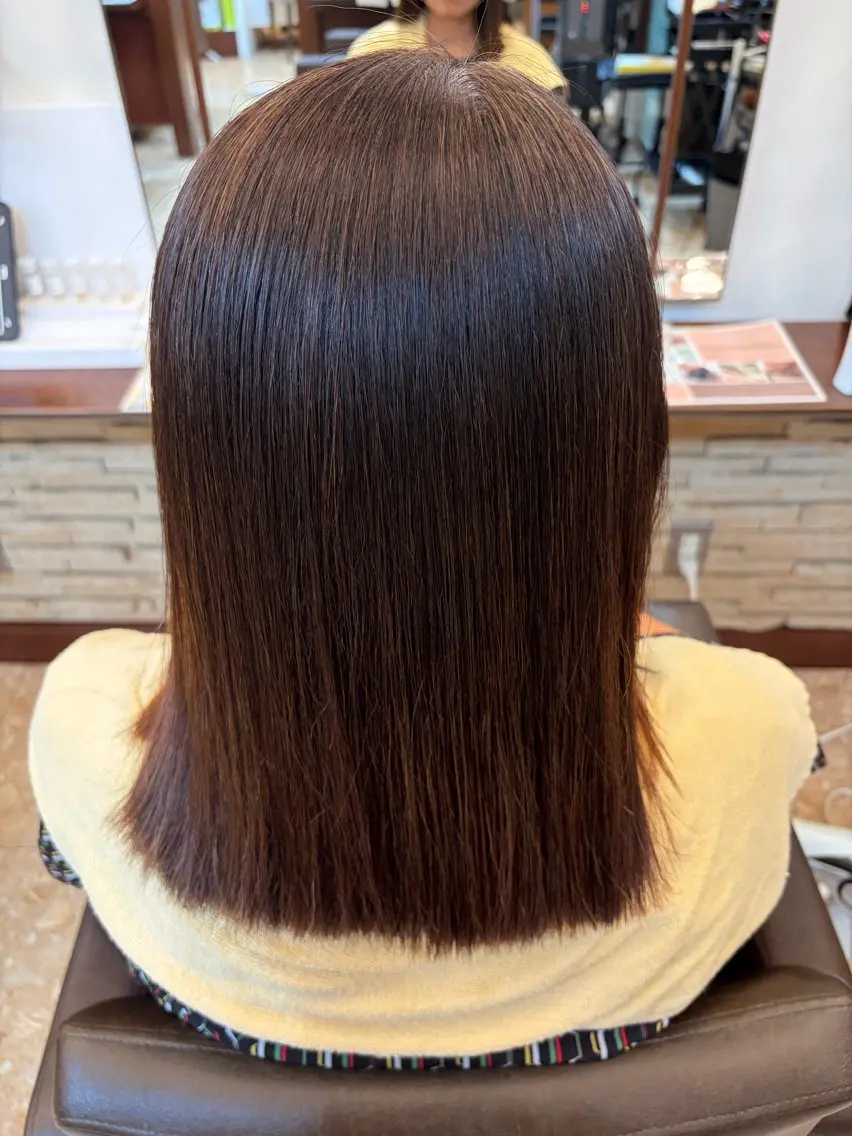 ミディアム パーマ 縮毛矯正 🩷🫧モテ艶髪🫧 🩵須原華那子のヘアスタイル