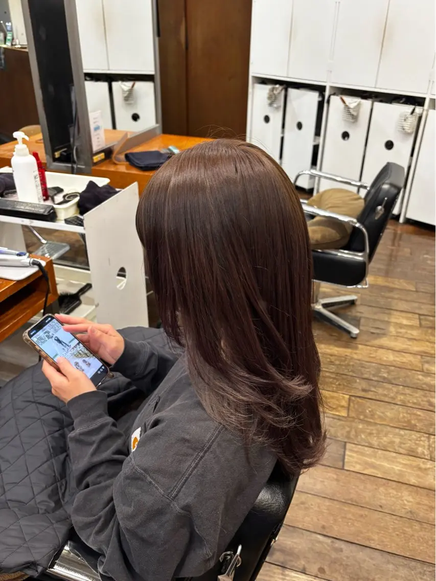 セミロング カラー 顔まわりレイヤー 顔周りカット レイヤーカット 《恵比寿サロン》 ami🦋のヘアスタイル