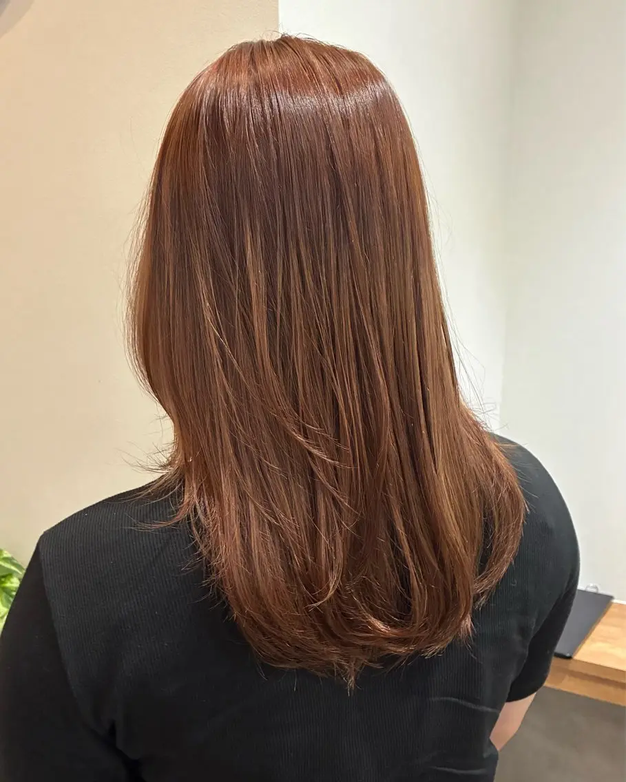セミロング 顔周りカット レイヤーカット カット ヘアカラー トリートメント 柴田真衣 /ナチュラル/半個室のヘアスタイル