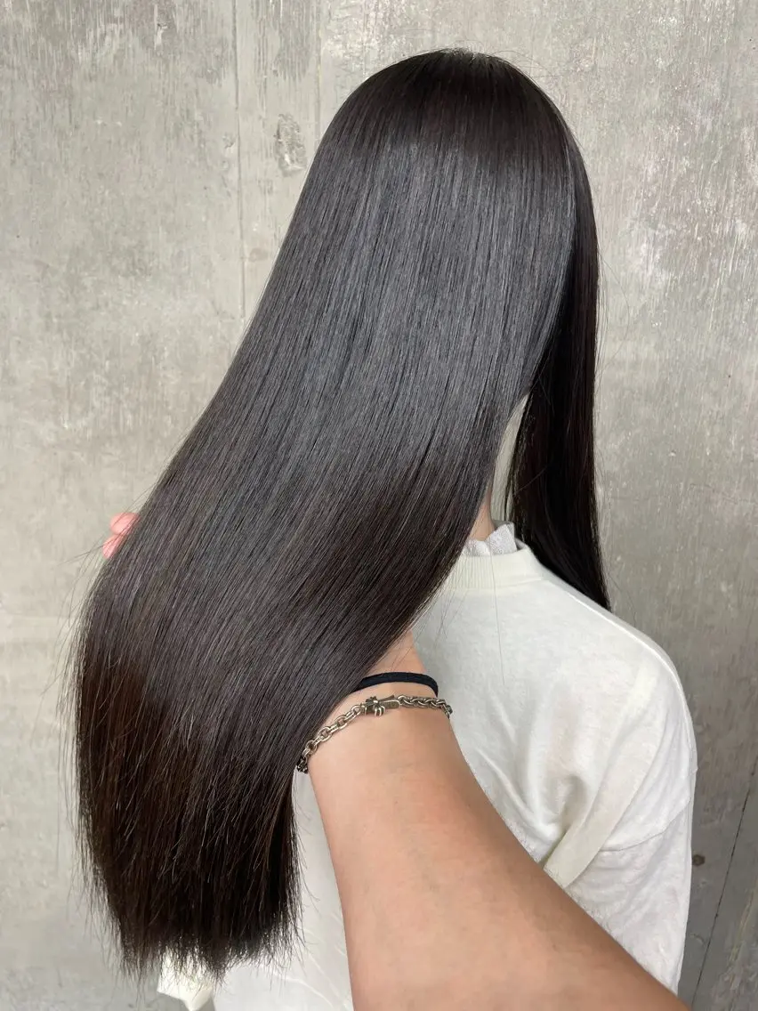 ロング カラー パーマ くせ毛 伸ばしかけ 縮毛矯正 酸性ストレート ストレートパーマ 縮毛矯正 トリートメント 江上拓郎/ショート /酸性ストレートのヘアスタイル