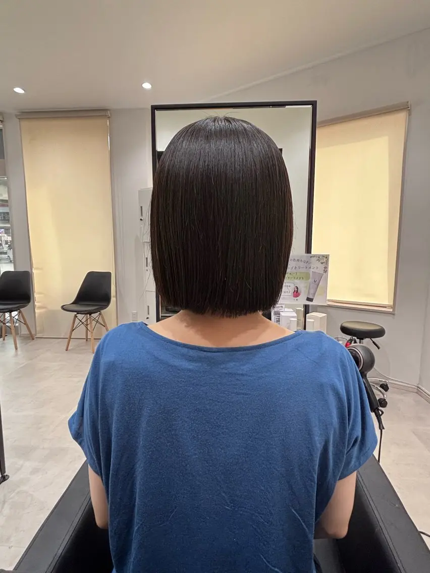 ショート パーマ 切りっぱなしボブ ボブ 縮毛矯正 カット トリートメント 金沢美容室 KUSHUKAのヘアスタイル