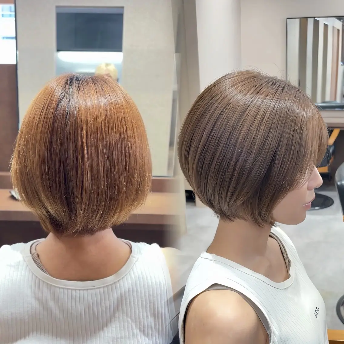 ショート アッシュ 髪質改善 トリートメント カット ヘアカラー トリートメント ヘッドスパ ヘアセット 💎内部補修ケアカラ ー/ブリーチなし清野のヘアスタイル