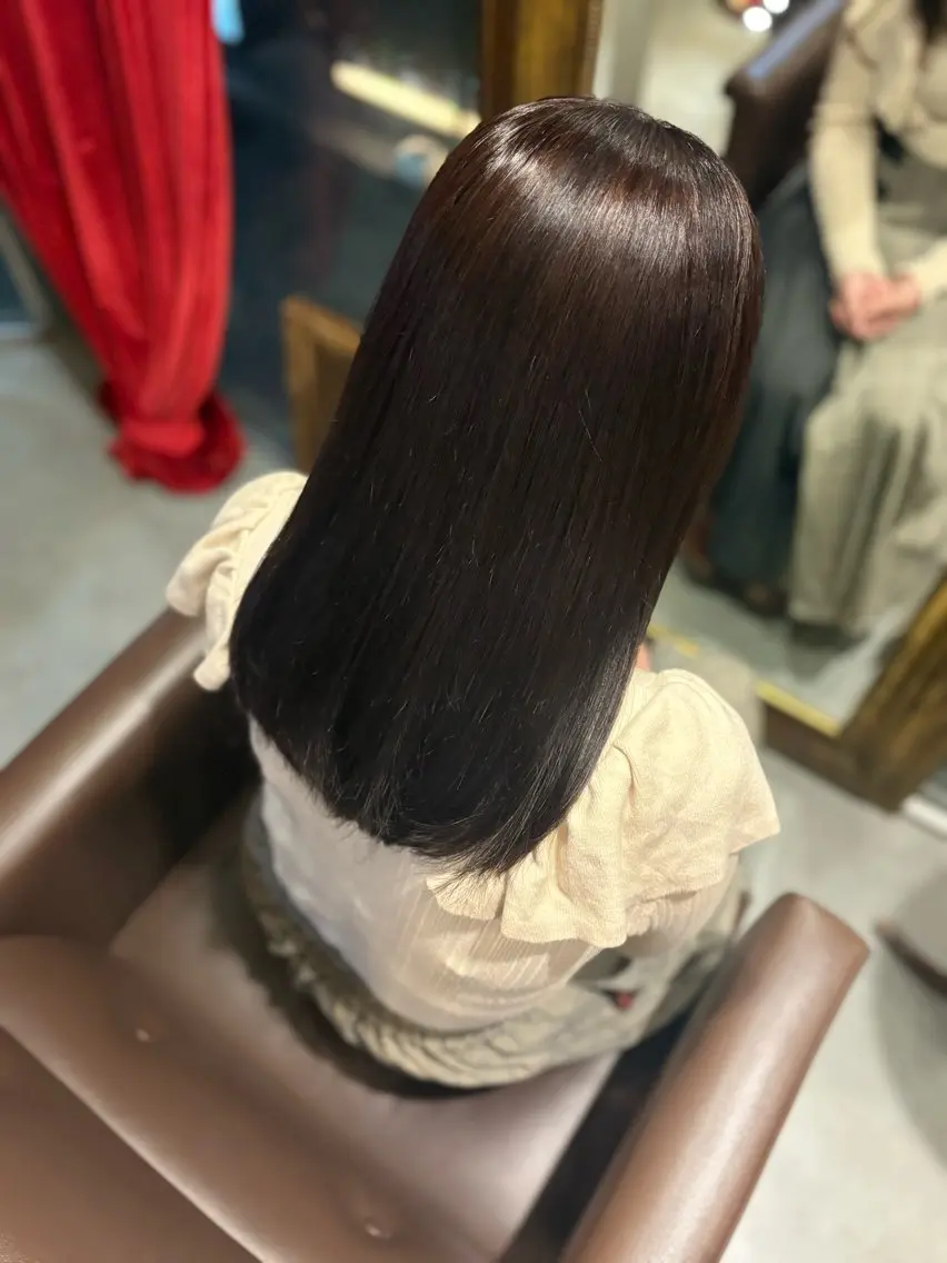 【髪質改善🩵】ピコトリートメントカラー+生ケラチン+超音波アイロン ⚠︎ワンカラーのみの写真