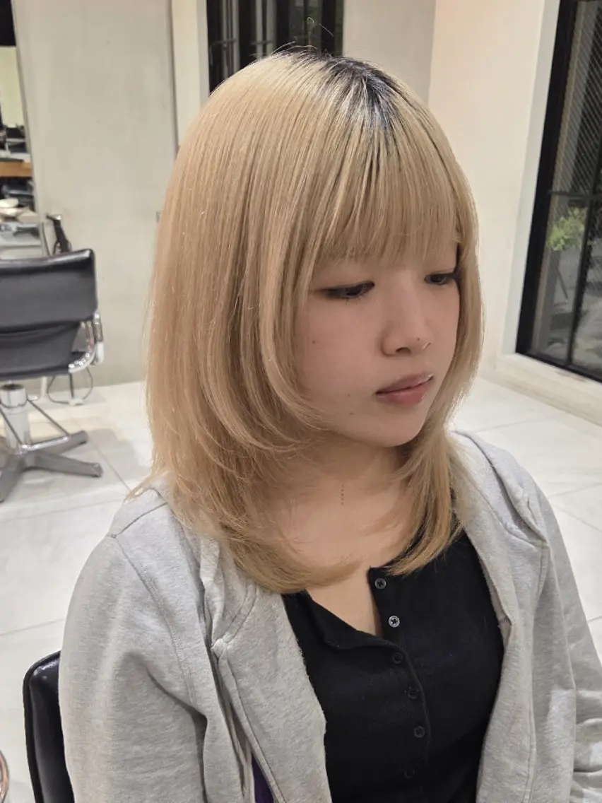 ミディアム ハッシュカット カット トリートメント ヘッドスパ ヘアセット RUA💜‪ ボブカット💜のヘアスタイル