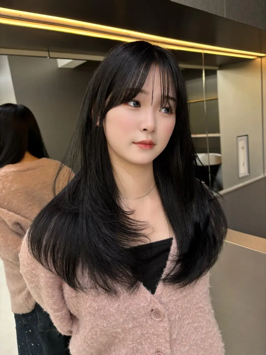 ロング レイヤーカット カット ヘッドスパ SHOUHEI 韓国風レイヤーカットのヘアスタイル