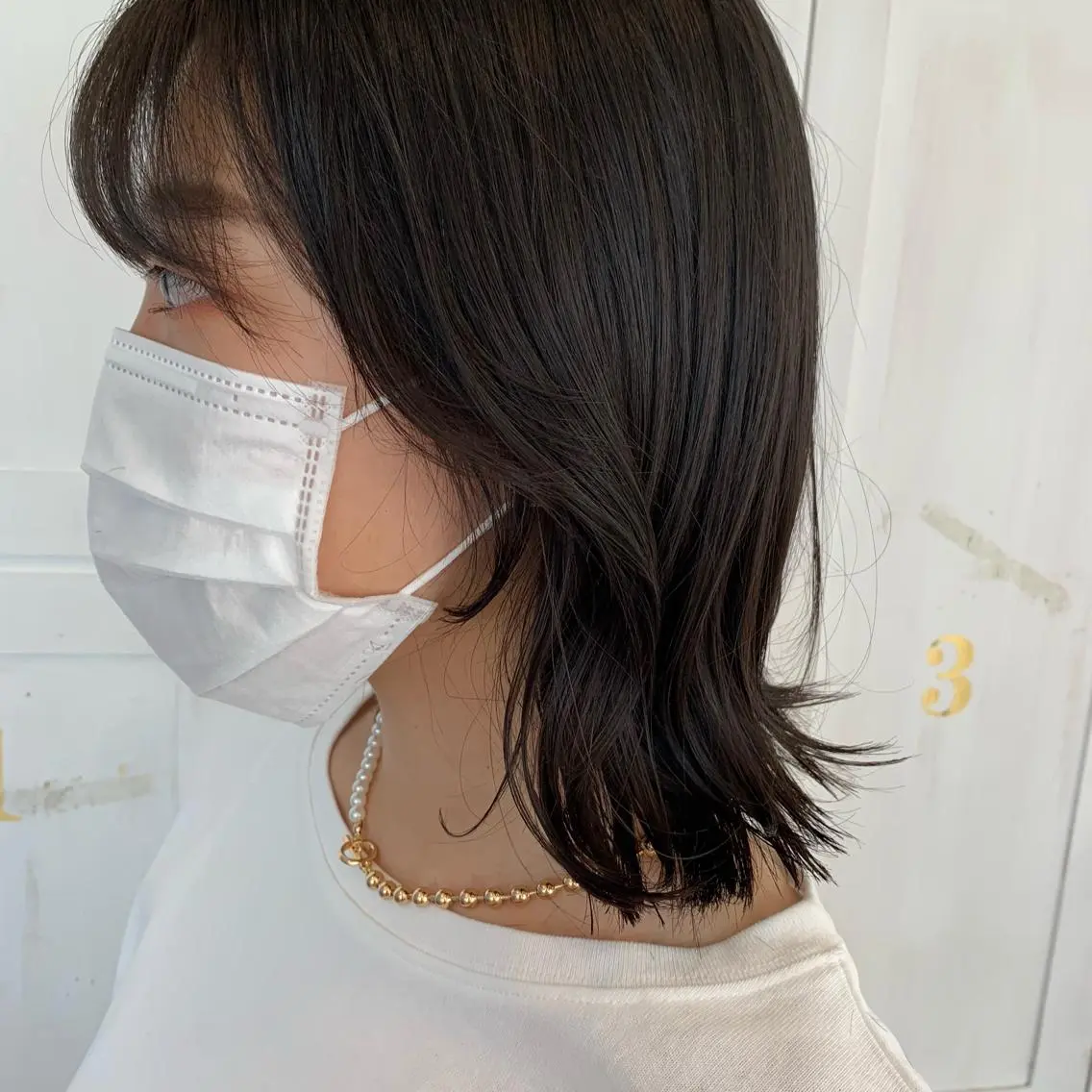 ミディアム 韓国風ヘア おくれ毛 吉田 夢のヘアスタイル