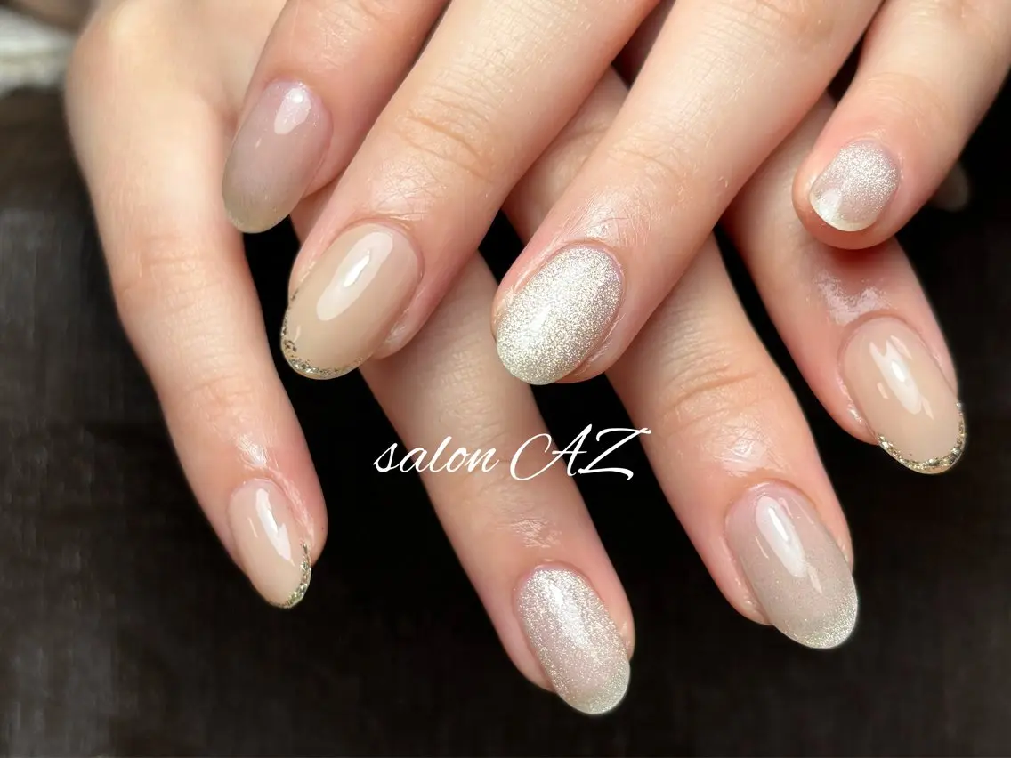 ネイル アートネイル 長さ出し フットネイル フレンチネイル ジェルネイル ハンドネイル salon AZのネイルデザイン