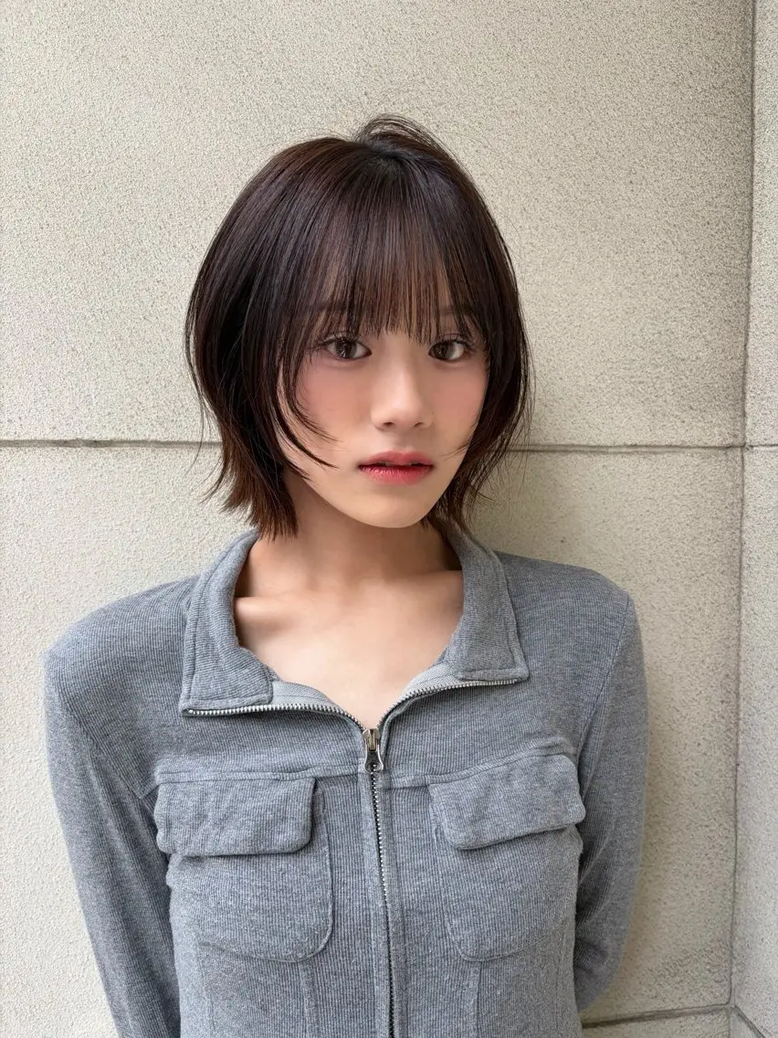 ショート カラー ヘアカラー レイヤー/透明感 カラー/ましろのヘアスタイル