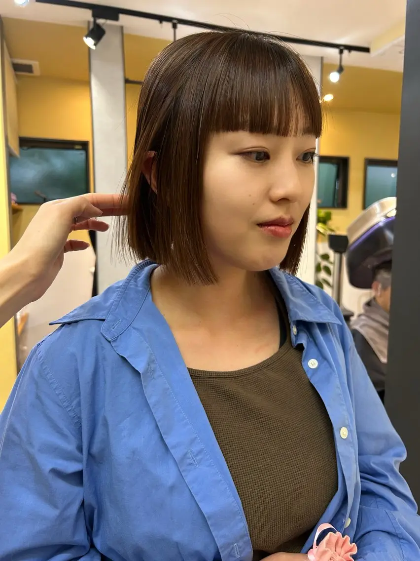 ショート パーマ ボブ ストレートパーマ カット 縮毛矯正 トリートメント hubhair レイヤー/透明感のヘアスタイル