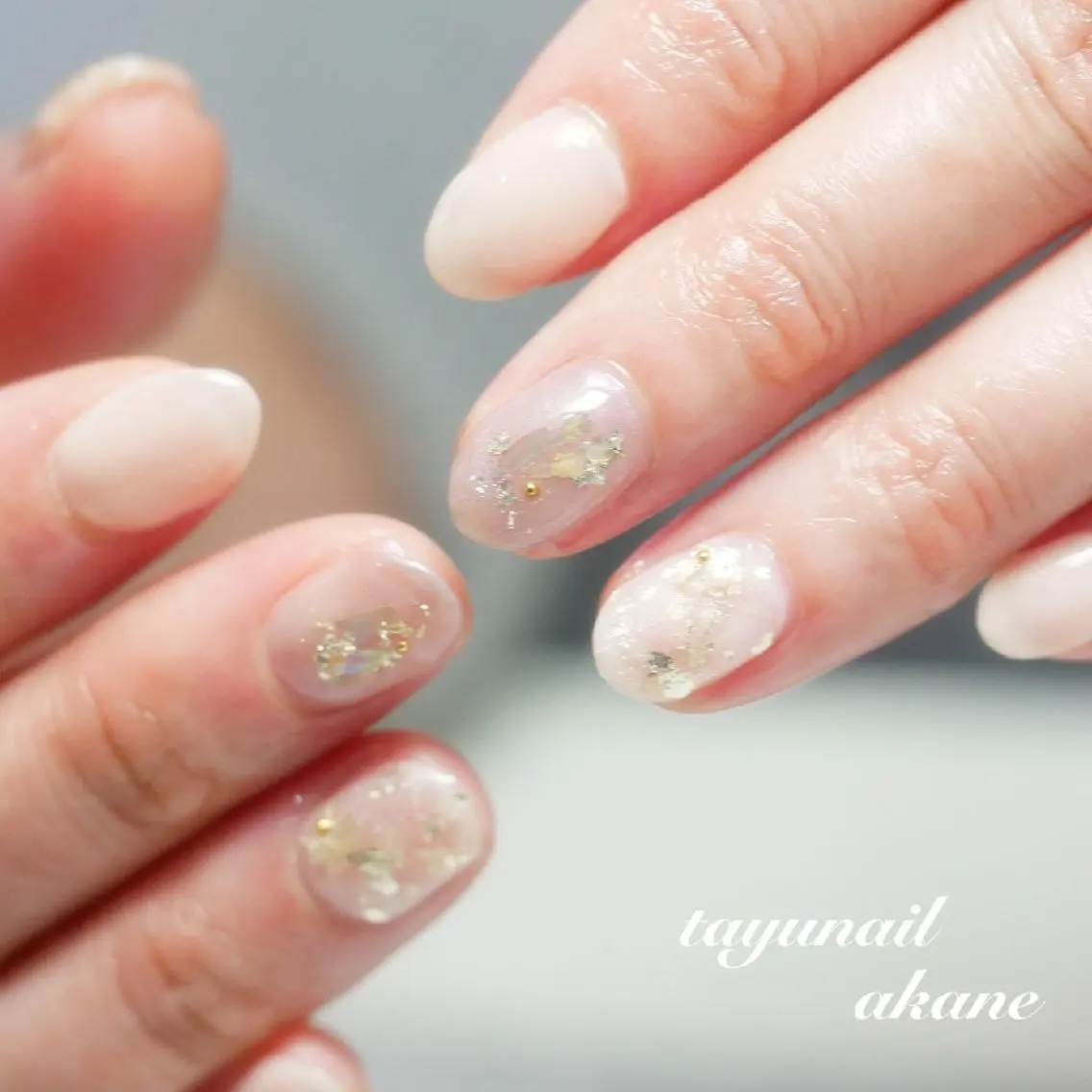 ネイル アートネイル ブルー ジェルネイル ニュアンスネイル パラジェル ネイルサロン 【たゆnail】のネイルデザイン