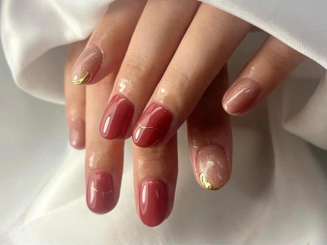 ネイル ゴールド ハンドネイル Bianca美浜店 Hanaのネイルデザイン