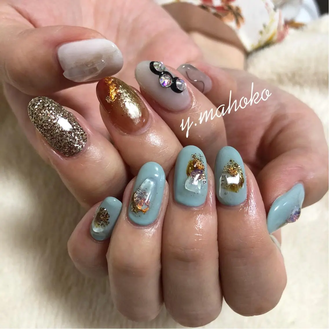 ネイル ニュアンスネイル ハンドネイル パラジェル有/ 長さだし/mahoのネイルデザイン