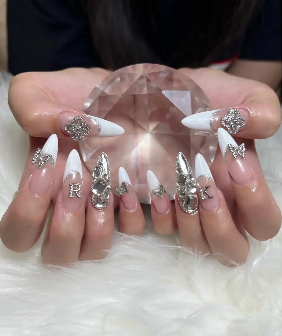 ネイル アートネイル オーロラネイル チークネイル 長さ出し フットネイル Chan nailsのネイルデザイン