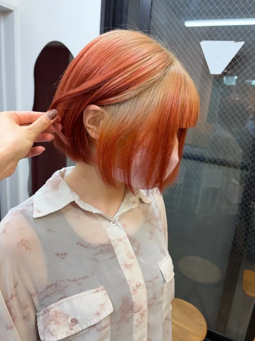 ショート カラー デザインカラー ヘアカラー もり まりものヘアスタイル