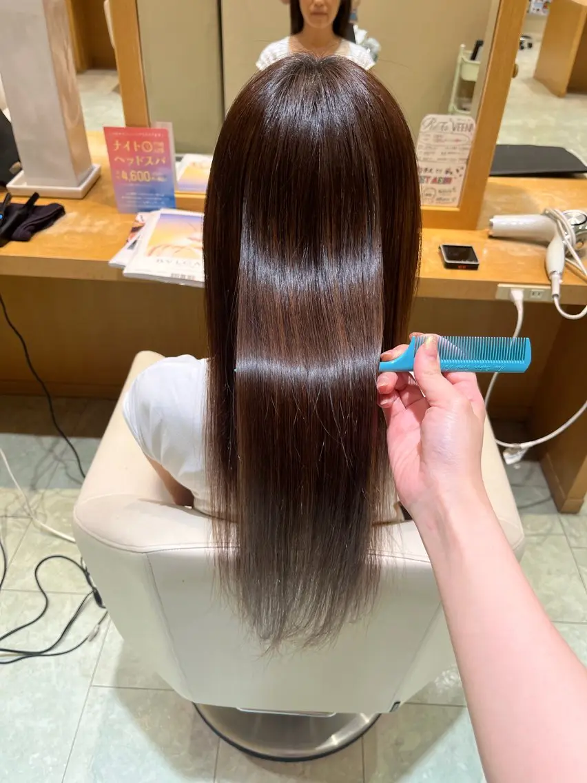 ロング パーマ ストレートパーマ 縮毛矯正 梶原 美保のヘアスタイル