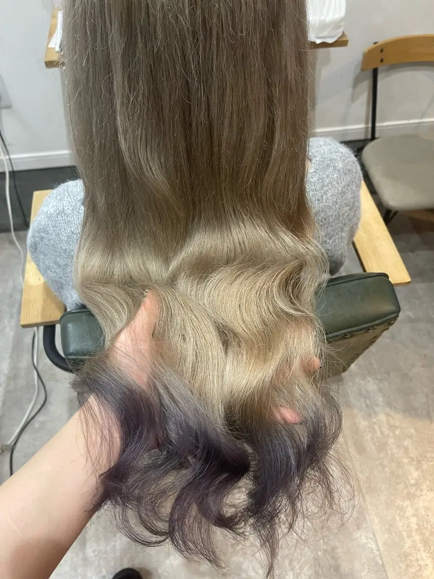 ロング カラー デザインカラー ラベンダーカラー 小川 未来のヘアスタイル