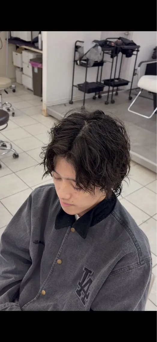パーマ カット パーマ メンズカット＆ 艶カラー/有馬のヘアスタイル