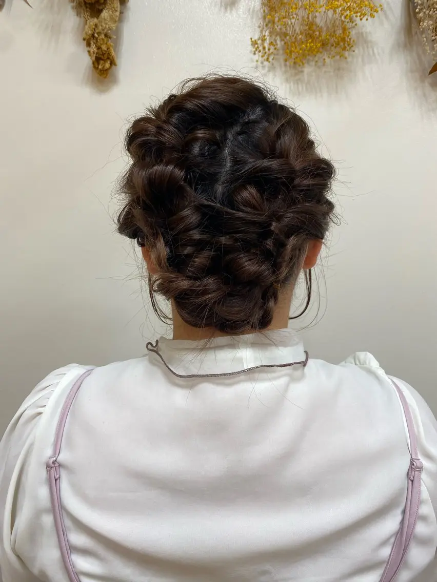 ヘアアレンジ 三つ編み 浴衣 ヘアセット 韓国ヘア 🤍中西麻友🤍のヘアスタイル