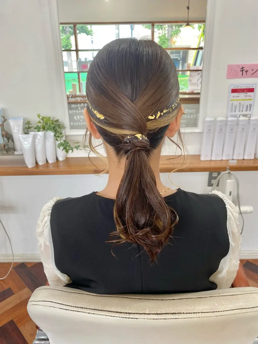 ミディアム ヘアアレンジ ヘアセット Kazaoka Saraのヘアスタイル