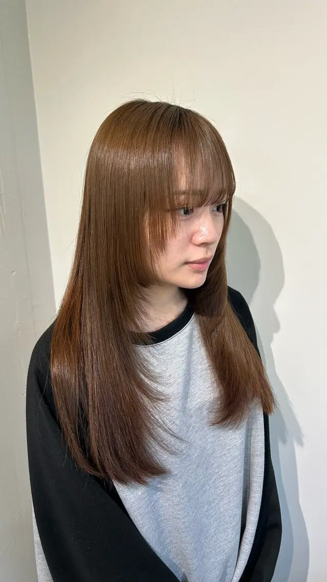 ロング 新潟/万代/レイヤー 韓国風/明間未来のヘアスタイル