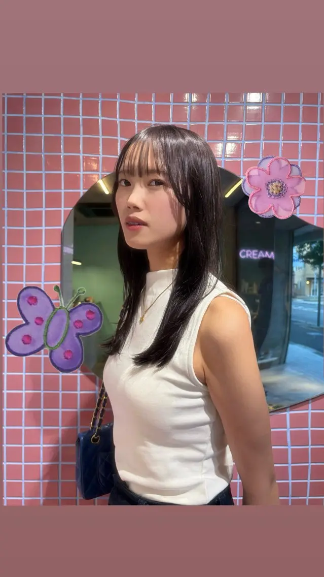 セミロング カラー 木下 優茉のヘアスタイル