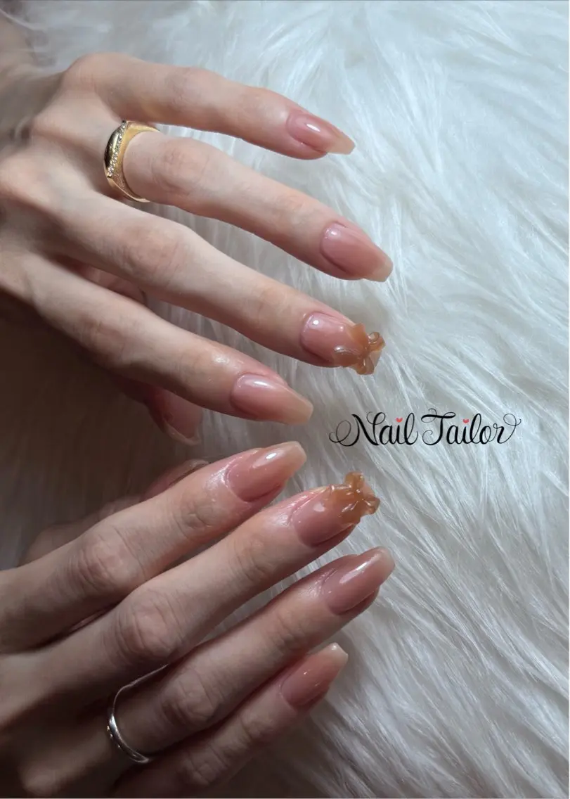 ネイル リボン ハンドネイル NailTailor ネイルテイラーのネイルデザイン