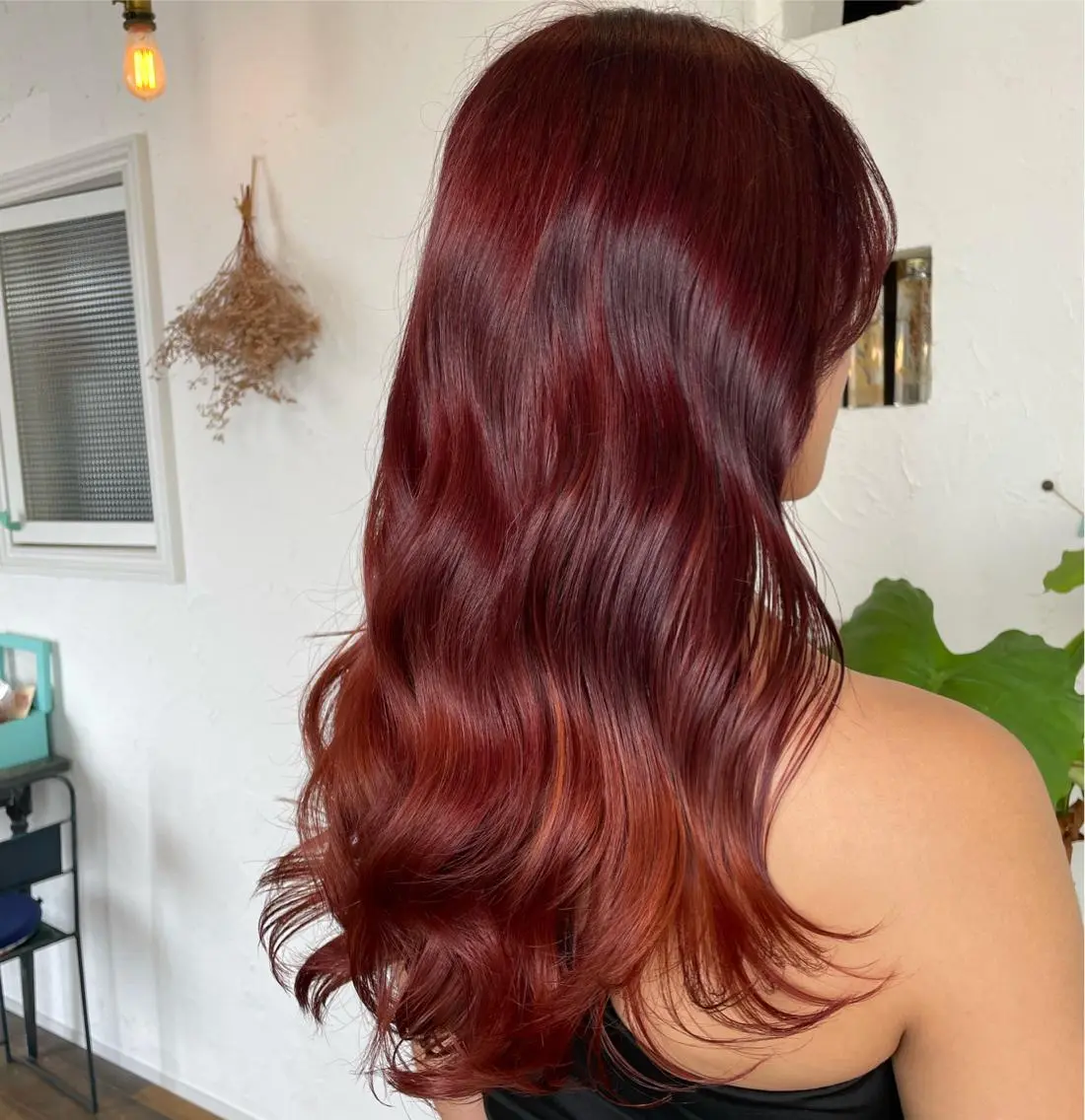 ロング カラー バレイヤージュ ベージュカラー ブリーチ ハイライトカラー レッドカラー ヘアカラー 🌸小掛🌸 豊橋外国人風カラーのヘアスタイル