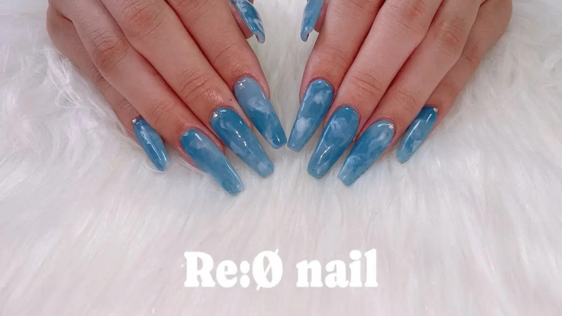 ネイル 大理石ネイル(マーブル) ハンドネイル Re:Ø nail 🩵TSUJIのネイルデザイン