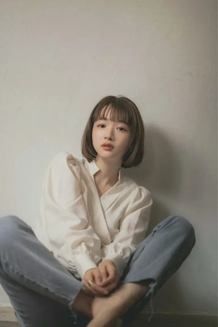 ミディアム ボブ たなべ かずきのヘアスタイル