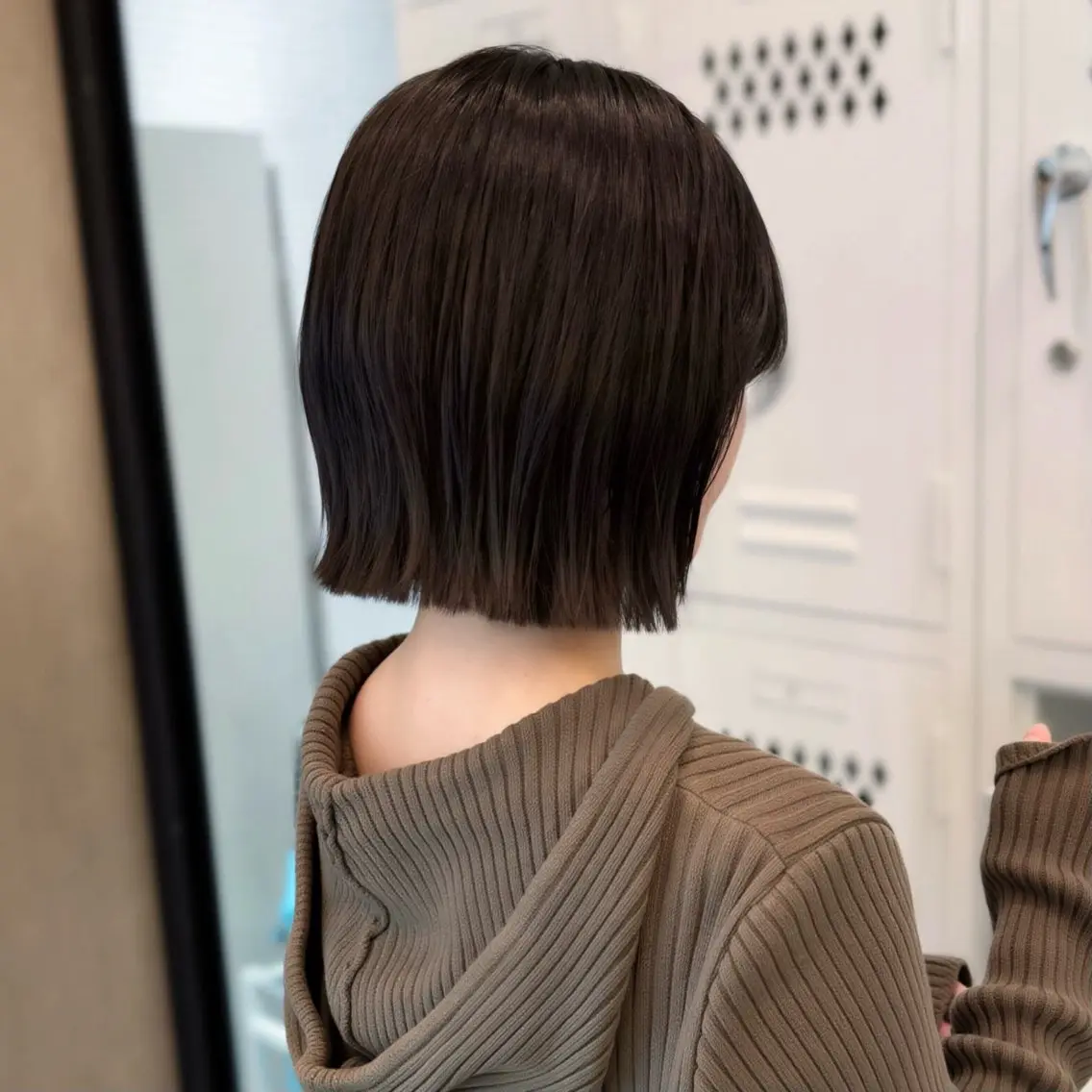 ショート 切りっぱなしボブ ボブ くびれヘア 韓国風ヘア カット ヘアカラー タンバルモリ/ タッセルボブ/神山のヘアスタイル