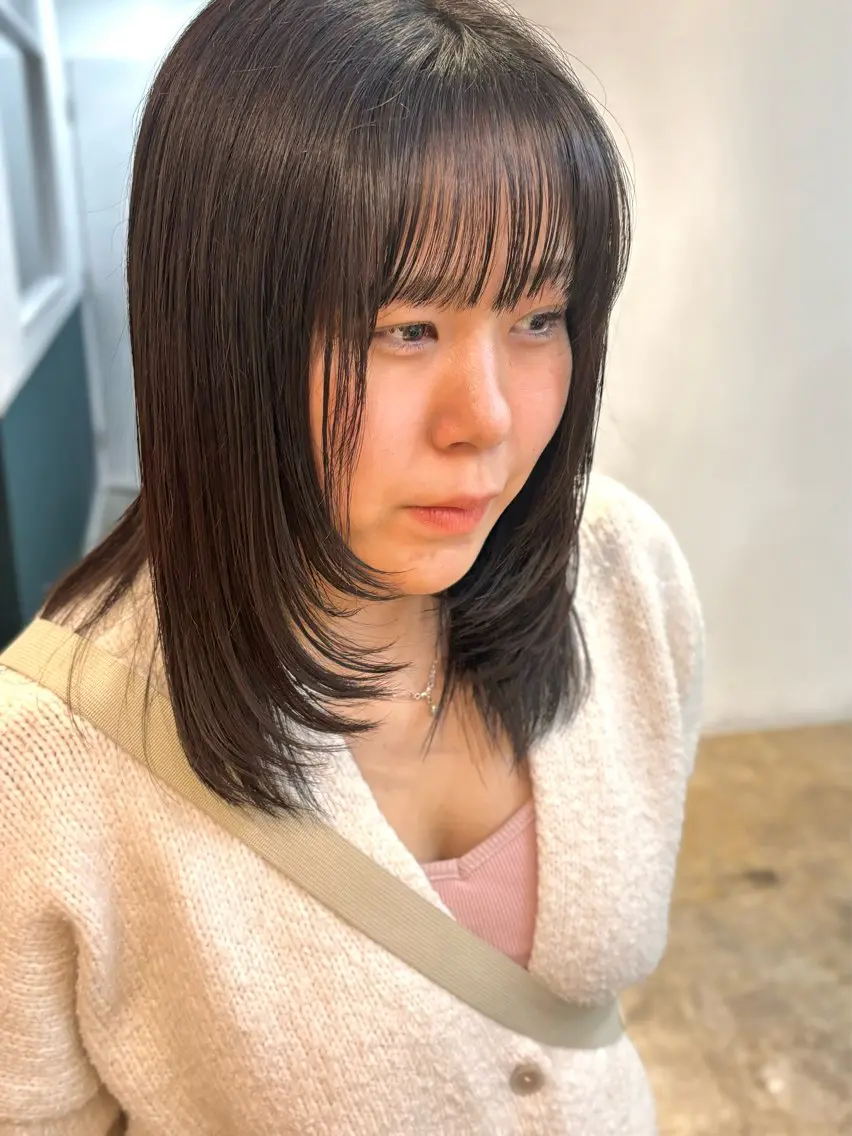 セミロング レイヤーカット ☁️RIKA☁️ @ri2_____bのヘアスタイル
