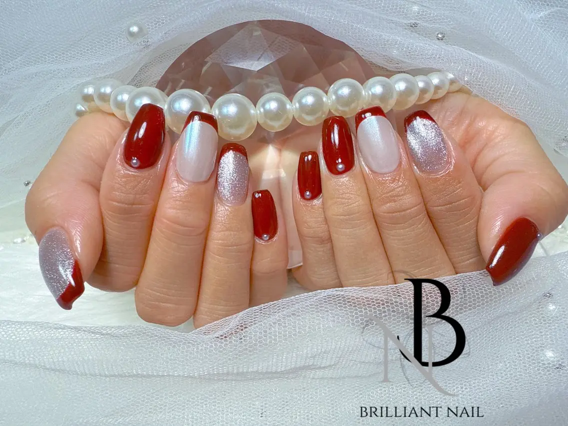 ミディアム ハンドネイル ハンドケア brilliant nail💎あやのネイルデザイン