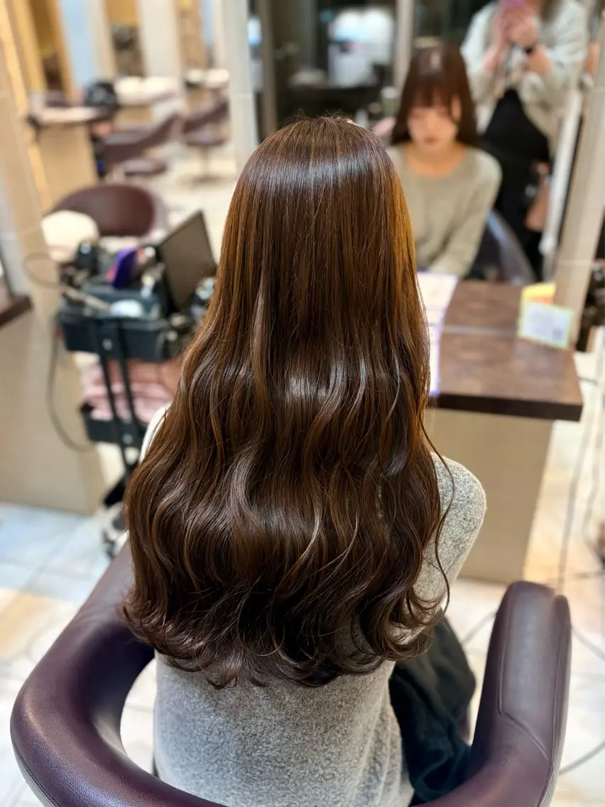 ロング カラー ベージュカラー ヘーゼル カット ヘアカラー トリートメント 🎀透明感カラー 🎀ナズナのヘアスタイル