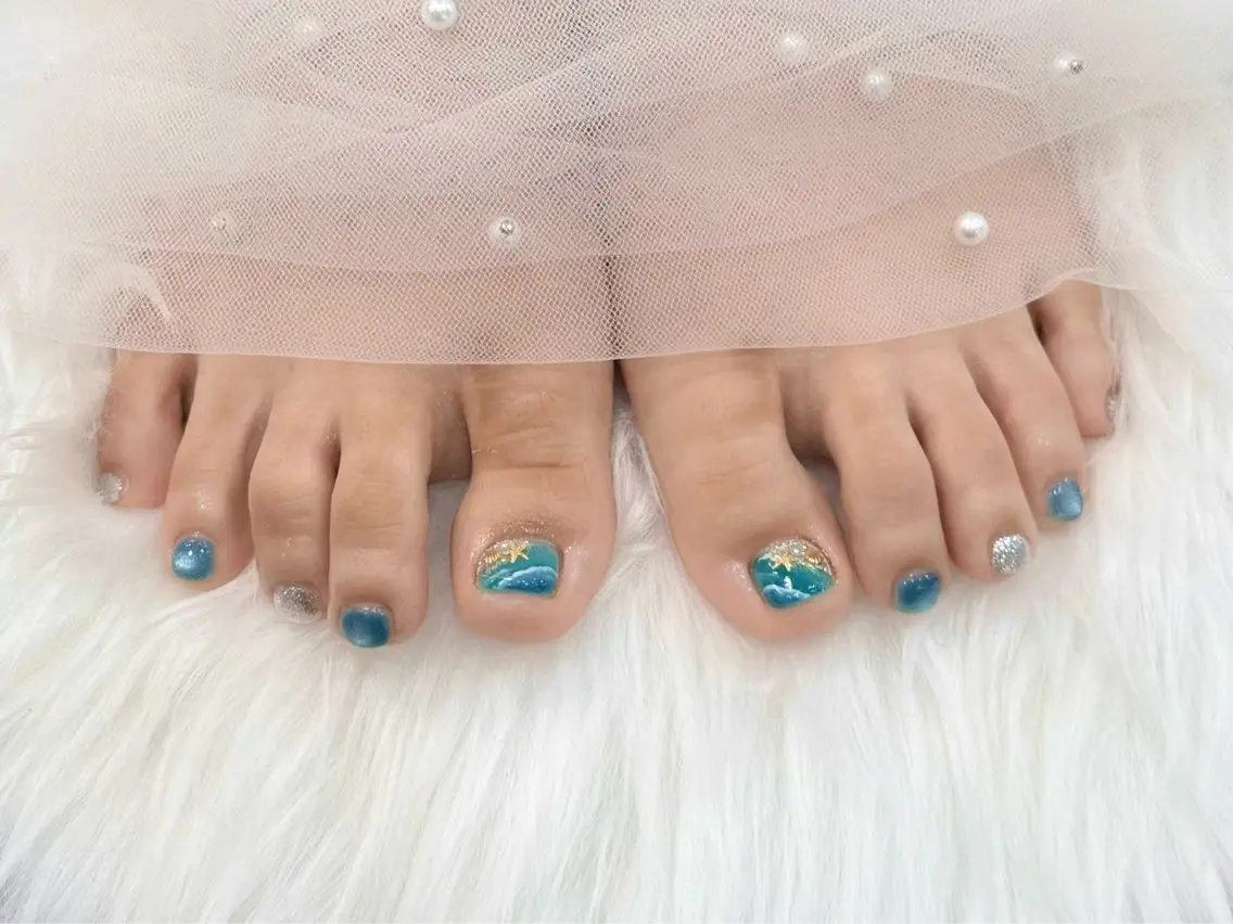 ジェルオフ無料💅🏻Jrネイリスト☆フット親指アートコース☆の写真