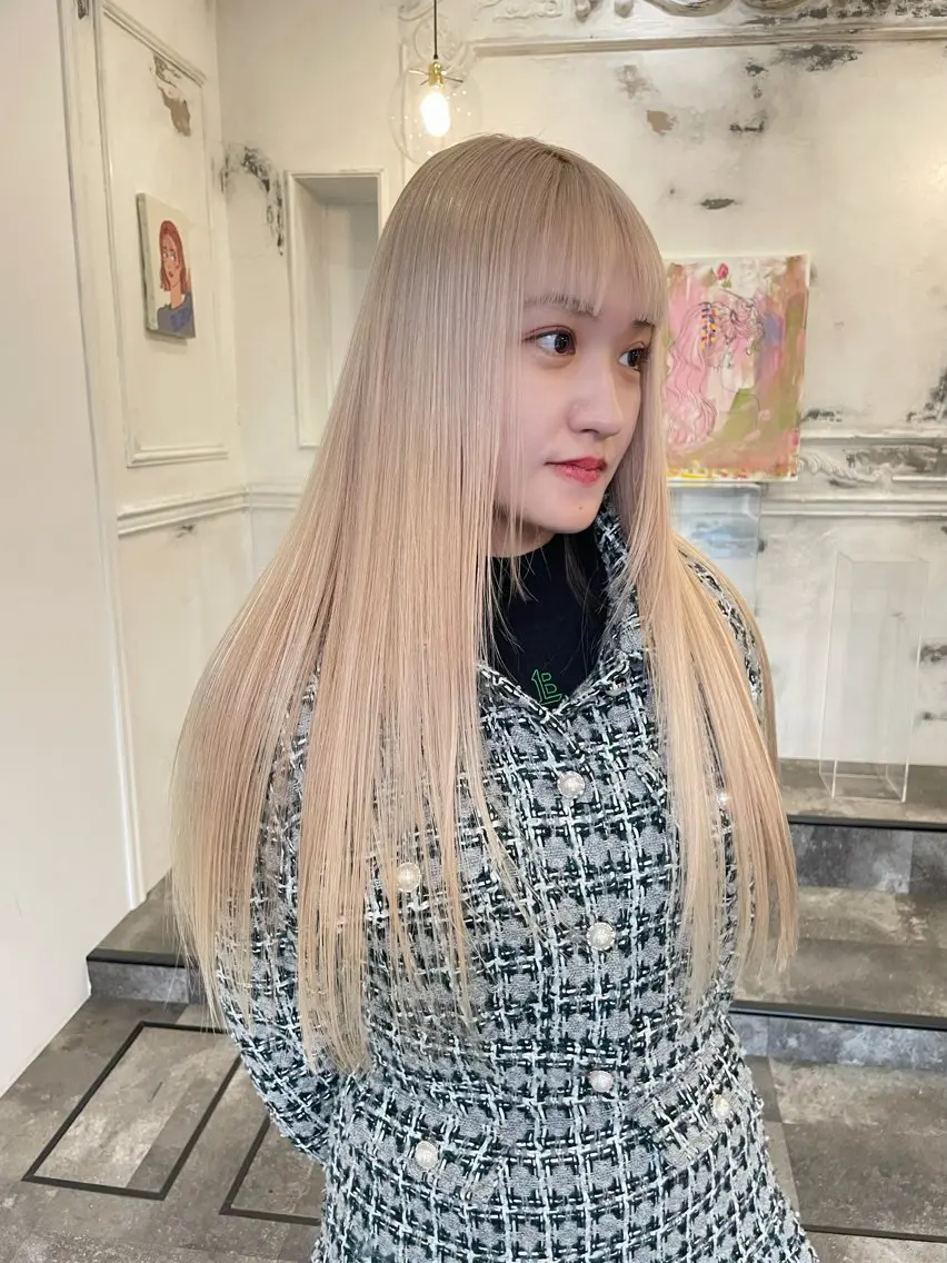 ロング カラー 前田 雄のヘアスタイル