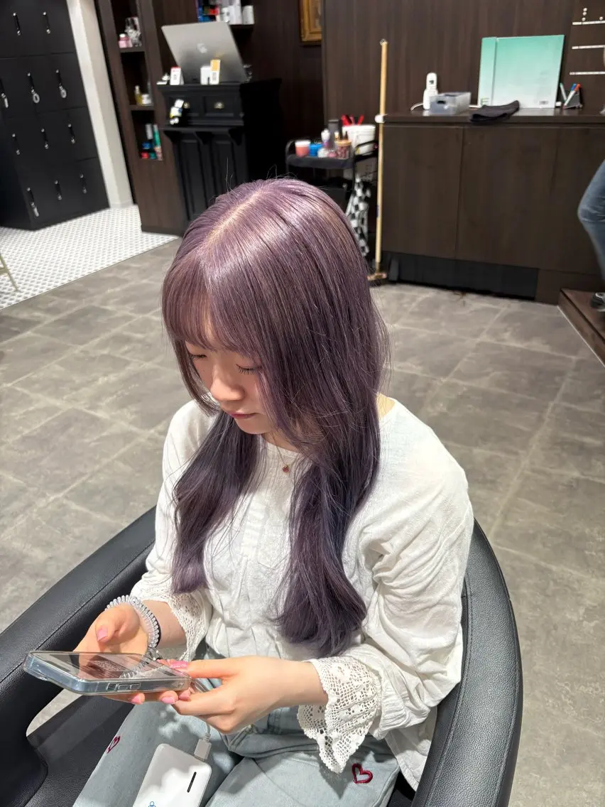 ロング カラー ヘアカラー ハイトーン 横浜💞ミオのヘアスタイル