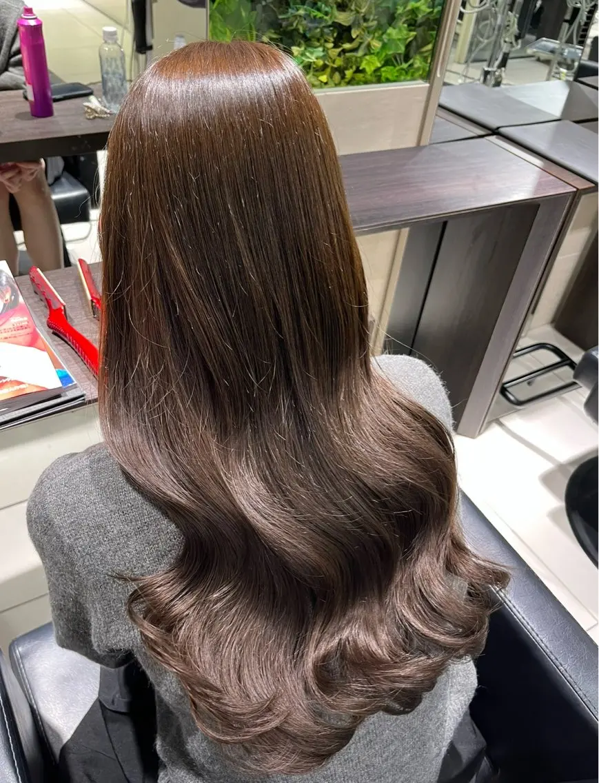 ロング カラー ブリーチ ブラウンカラー ブリーチなしカラー ヘアカラー 透明感カラー/レイヤ ー/樹奈🍀🫧のヘアスタイル