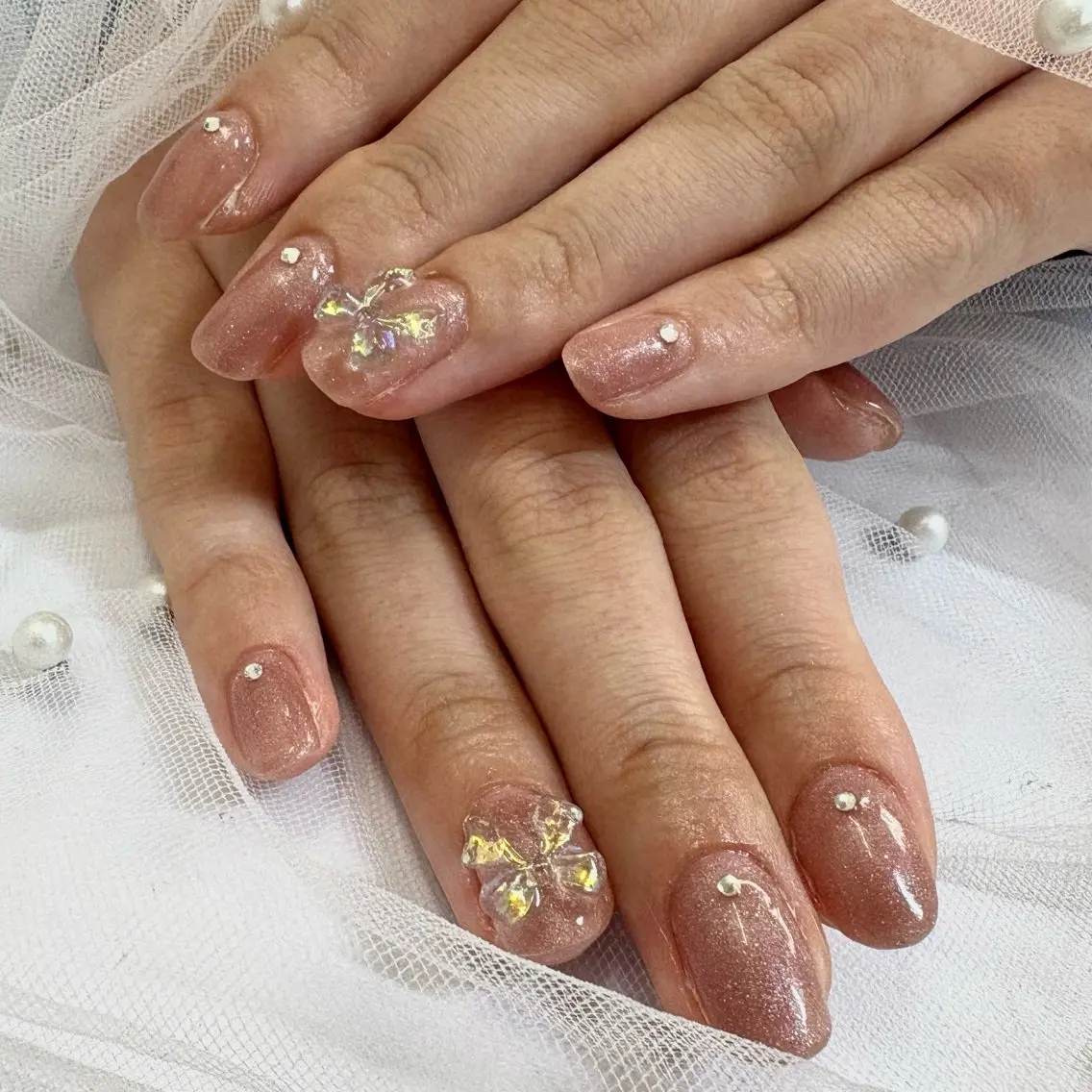 ネイル マグネットネイル リボン NAIL P-BOX .HACHIのネイルデザイン