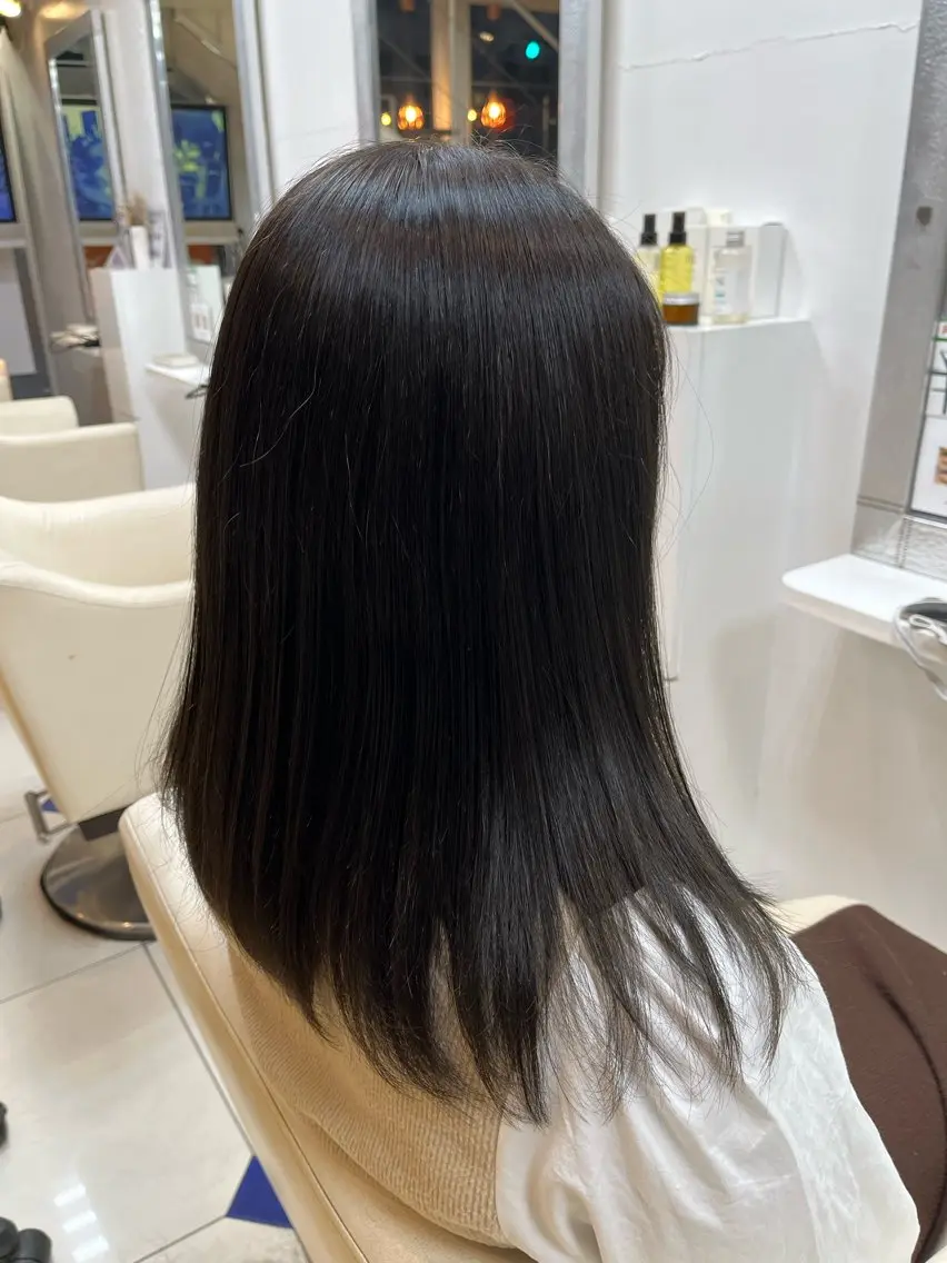 ミディアム カラー 透明感カラー 柳川 玲也のヘアスタイル