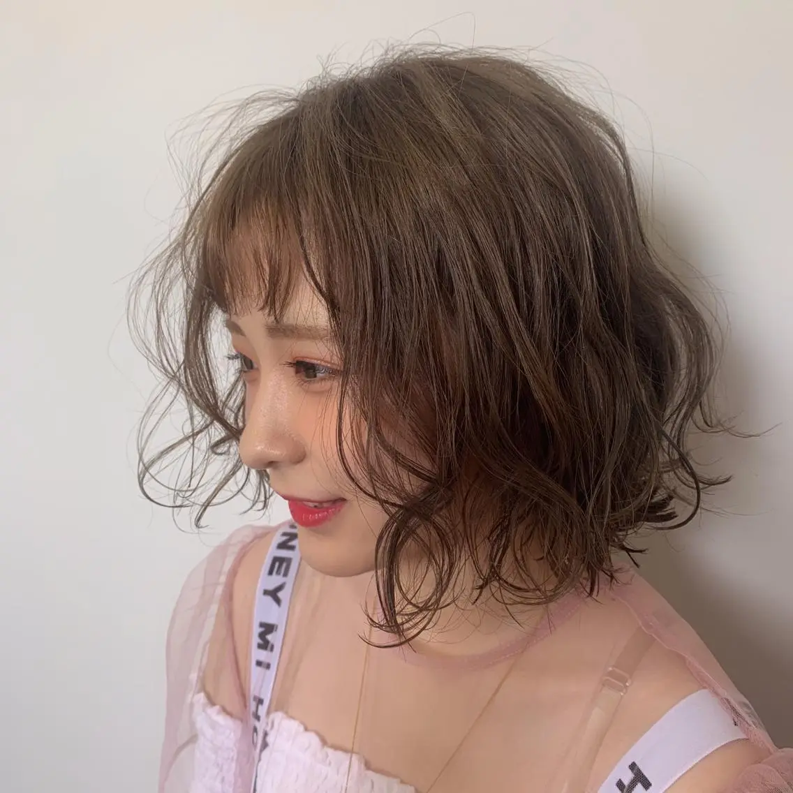 ミディアム 韓国✖️網紅🖤 パーマYURIYAのヘアスタイル
