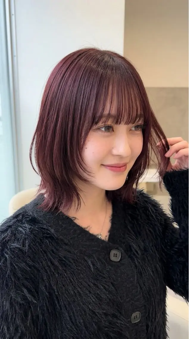 ミディアム カラー カット ヘアカラー トリートメント ベージュカラー/ レイヤー/モモ/横浜のヘアスタイル