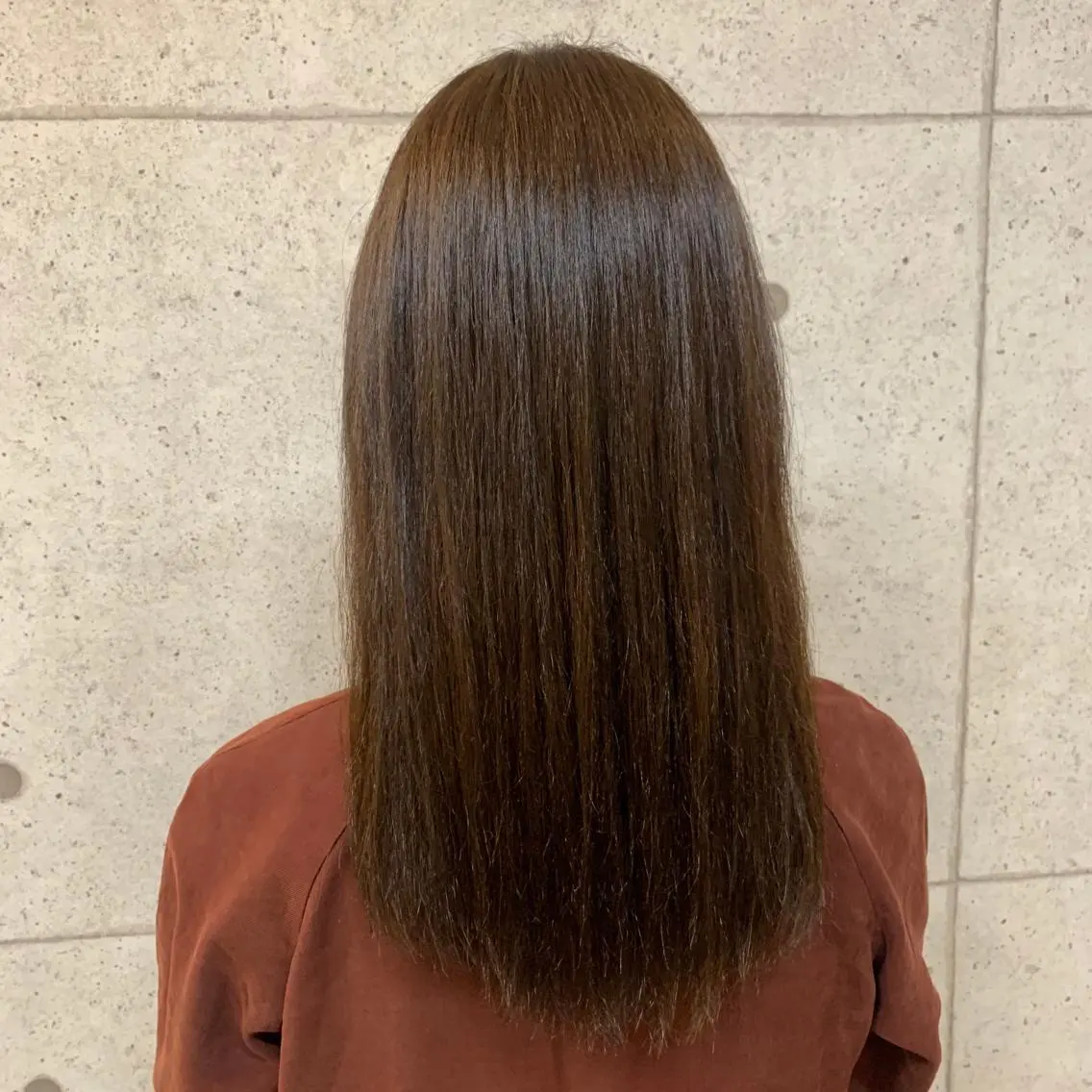 セミロング カラー ブラウンカラー ココアブラウン 前髪似合わせ | yukaのヘアスタイル