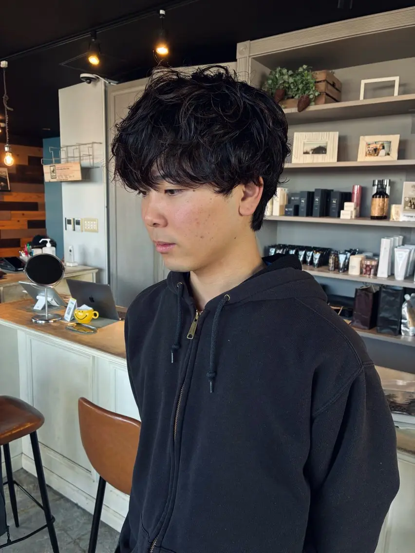 パーマ メンズ カット パーマ トリートメント 新規再来率No.1 金山/メンズパーマのヘアスタイル