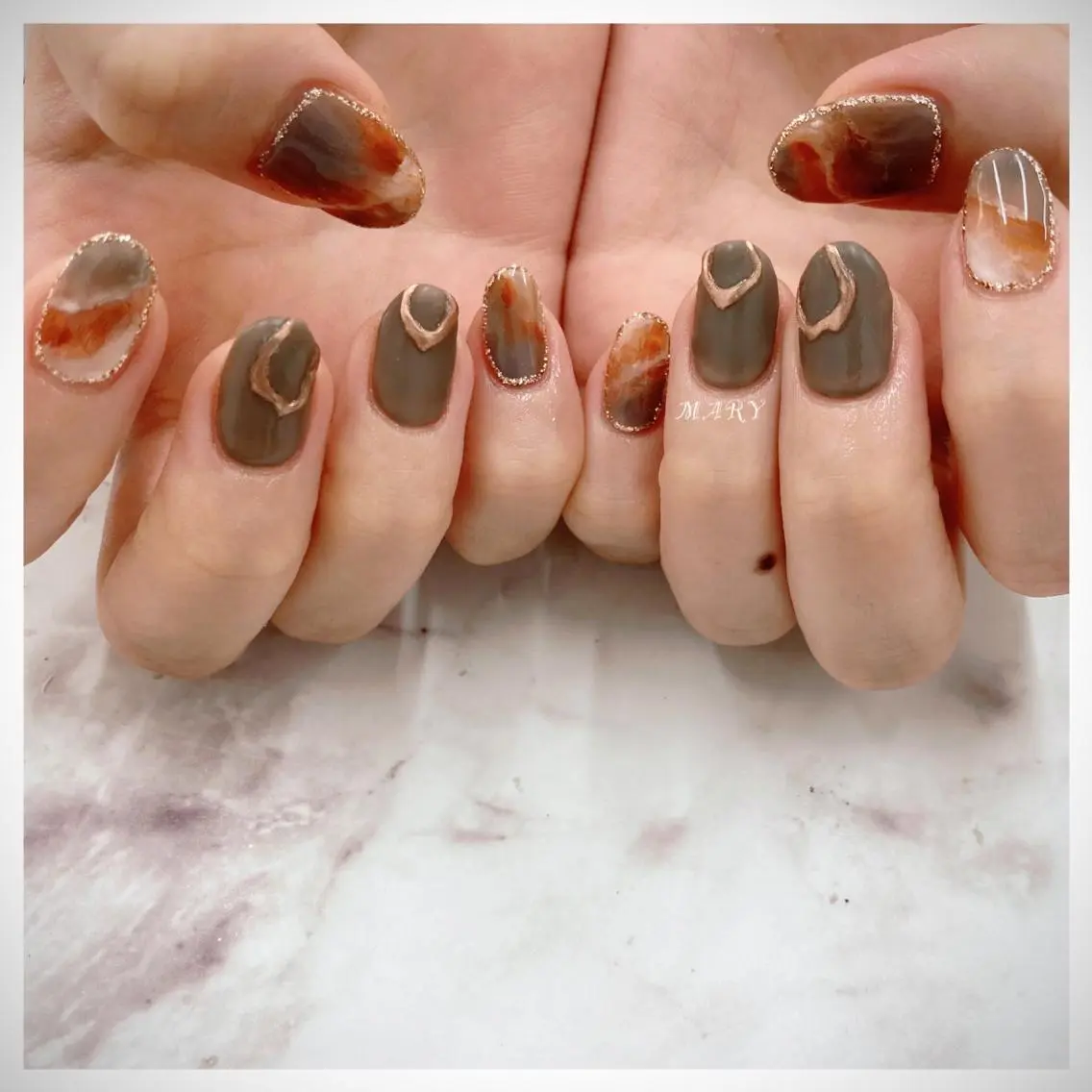 ネイル アートネイル マットネイル ニュアンスネイル ワンカラーネイル ハンドネイル Mary nail .narumiのネイルデザイン