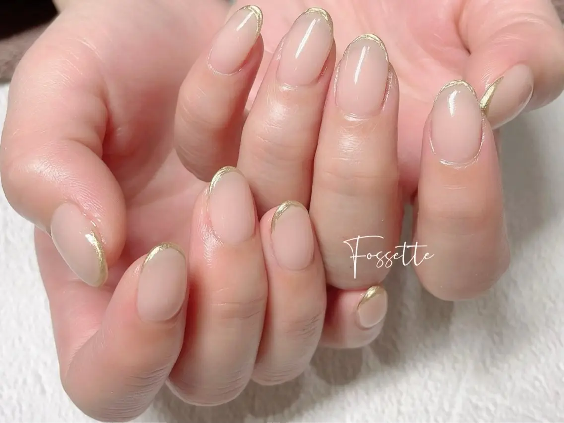 ネイル クリアネイル ミラーネイル オフィスネイル シンプルネイル ハンドネイル nailsalon Fossetteのネイルデザイン