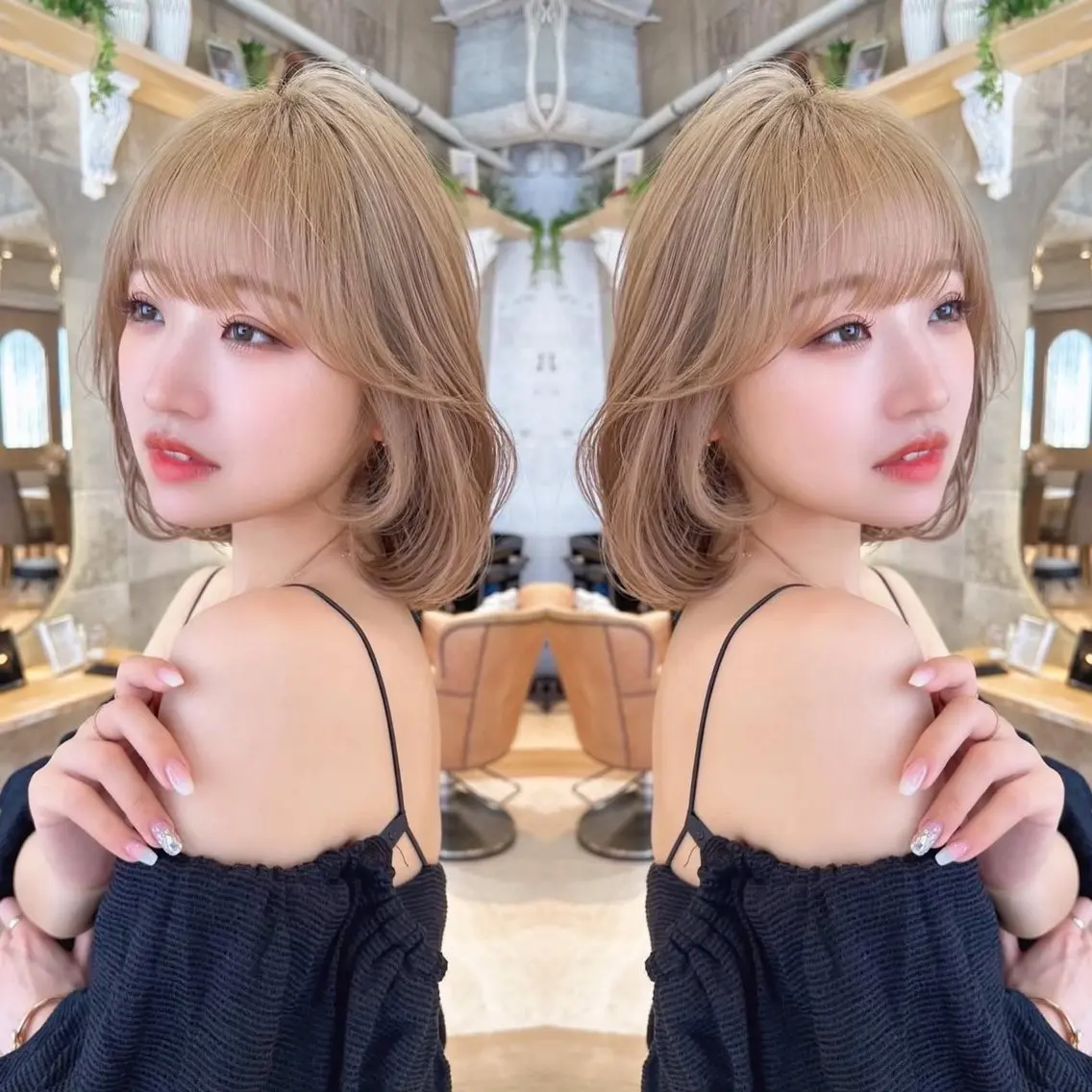 ミディアム 透明感✖️暖色 shuheiのヘアスタイル