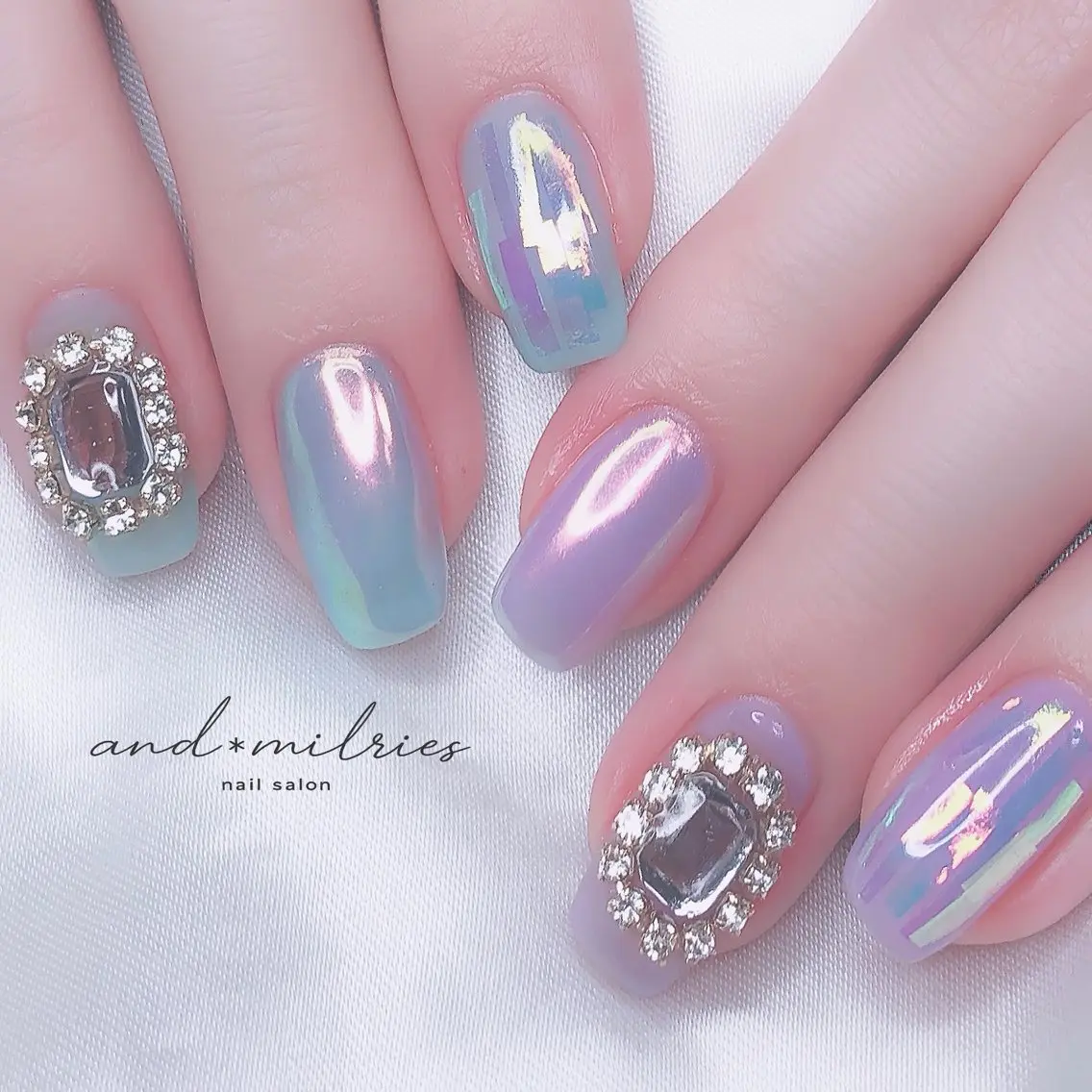 ネイル アートネイル 長さ出し ロングネイル ハンドネイル and* milriesのネイルデザイン