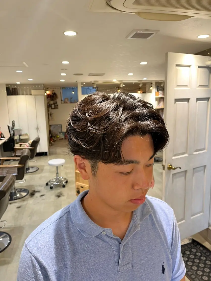 ショート パーマ メンズ フェザーパーマ メンズパーマ 🌀メンズパーマ🌀 🐏丸山祐宇🐏のヘアスタイル
