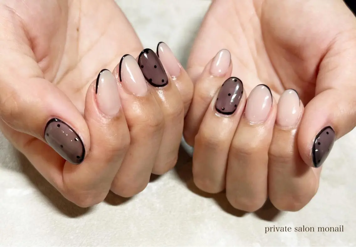 ネイル アートネイル ドット ハンドネイル nail salon monailのネイルデザイン