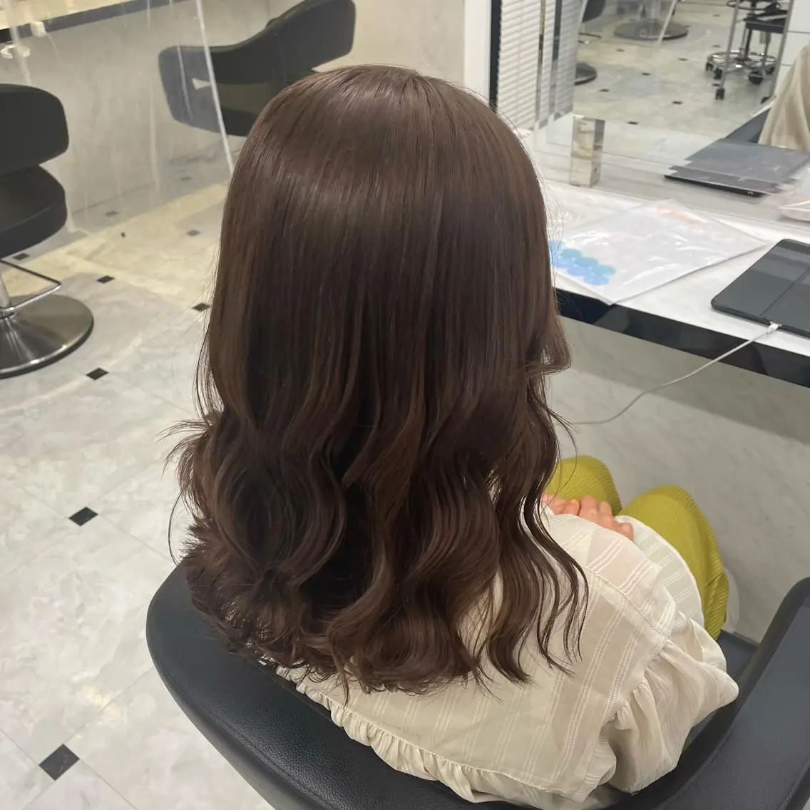 ロング ヘアカラー トリートメント ヘアセット ピンク・ベージュ🩰 カラー🫧とらのヘアスタイル